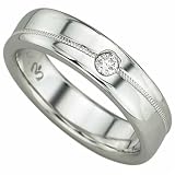 0.06 Ct. Round Brilliant Cut Diamond, 14Kt. White Gold. Diamond Solitaire Women's Band