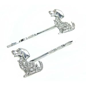 Buy A Pair of Crystal Clear Glittering Puppies Swarovski Crystal Bobbie Pin by Willowbee