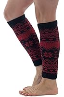 Nordic Leg Warmers Fair Isle Print Winter Snowflake Style by Modern Boho