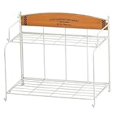 デザインアイアンラック　2段　ワイド アイボリー