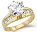 Solid 14k Yellow Gold Solitaire Round CZ Cubic Zirconia Engagement Ring New 1.5 ct