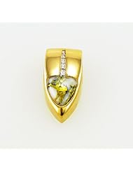 Gold Quartz and .14dwt Diamond Pendant Set in 14 Karat Gold