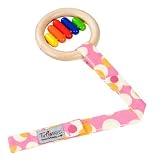 TutimNYC Pacifier Clip Toy Sitter Teether Keeper for Vulli Sophie the Giraffe - Pink Lolli