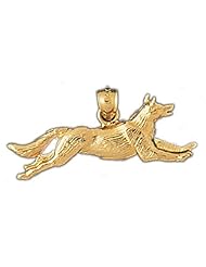 Dazzlers Solid 14k Gold Fox Charm Pendant Available in three colors from jewelsberry (weights: 2.8 grams only)