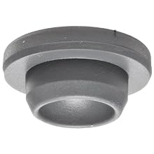 Wheaton W224100-173 Rubber 20mm Straight Plug Style Stopper, Gray Chlorobutyl/46 (Case of 1000)