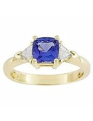 14K Yellow Gold Tanzanite and Diamond Ring -- LIFETIME WARRANTY