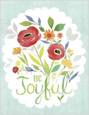 Gina B. Designs Be Joyful Boxed Note Cards– Set of 8 with Red Envelopes