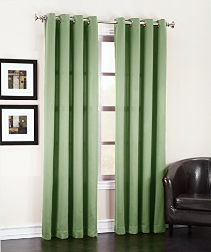 Sun Zero Barrow Room Darkening Grommet Curtain Panel, 54 x 63 Inch, Sage Green