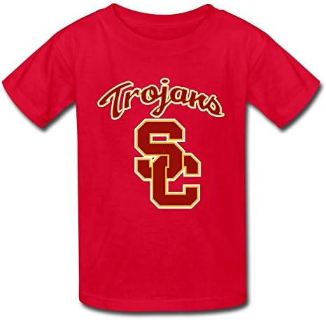 Leberts Youth USC Trojans Kids Boys And Girls Short Sleeves T-Shirt S Red