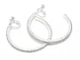Gorgeous LARGE Austrian Crystal BLING Hoop Clip On/Screw Back Earrings Silver Tone ~ YOUR CHOICE OF SIZE! (2 Inch)