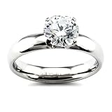 Stainless Steel Solitaire Ring with 7mm CZ (Sizes 5-9)