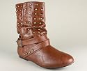 Stud Strappy Round Toe Boot