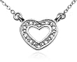 Sterling Silver Diamond Accented Heart Pendant, 18"