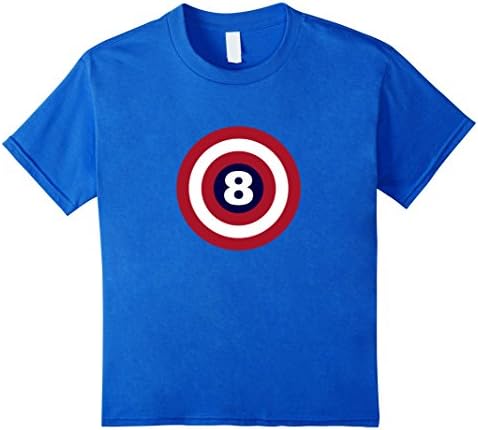 Kids Captain 8th Birthday T-Shirt Gift for Kids 6 Royal Blue
