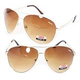 Hotlove Aviator Sunglasses 5007 Gold Metal Frame Amber Gradient Lens for Men and Women