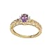 14K Yellow/White Gold 0.01 ct. Diamond and 6 x 4 MM Oval Shaped Amethyst Ring