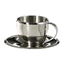 Imusa Espresso Cup and Saucer Set, Stainless Steel