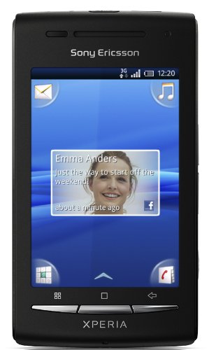 Sony Ericsson Xperia X8 Smartphone (7,62 cm (3 Zoll) Display, Touchscreen, 3 Megapixel Kamera, Android OS) schwarz inkl. silber Wechselcover