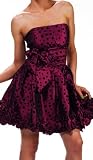 Strapless Tiered Waist Ruffle Hem Smocked Back PurpleTaffeta