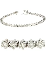 14k White Gold Tennis Bracelet All Diamond, Best Quality Free Gift Box Satisfaction Guaranteed