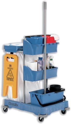 Numatic Xtra-Compact XC-1 Cleaning Trolley with 3 Buckets and 2 Tray Units W570xD820xH1060mm Ref XC1/TM