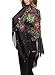 DJT Womens Floral Printed Chiffon Caftan Poncho Tunic Top One Size T63 Black-Floral
