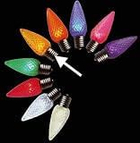Pack of 25 LED C9 Yellow Replacement Christmas Light Bulbs