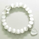 Swarovski and Snow White Cats Eye Heart Good Luck Bracelet