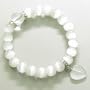 Swarovski and Snow White Cats Eye Heart Good Luck Bracelet