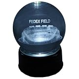 Washington RedSkins Fedex Field Laser-Etched Musical Lit Crystal Ball