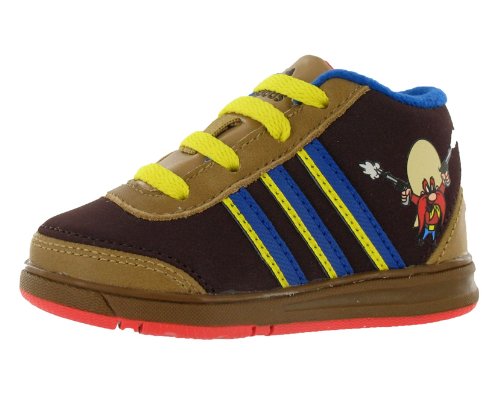 Adidas Kids' Shooting Star Mid Looney Tunes Casual Shoe Brown, Yellow, Royal