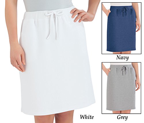 Collections Etc Women's Cotton Drawstring Knit Skirt