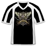 Love Conquers All Mens Tattoo Jersey Style T shirt, Cross Wrapped With Barbed Wire, Wings, Flowers Old School Tattoo Sport Shirt, Medium, Black/White 411hTeVgIhL. SL160 Love Conquers All Mens Tattoo Jersey Style T shirt, Cross Wrapped With Barbed Wire, Wings, Flowers Old School Tattoo Sport Shirt, Medium, Black/White
