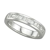 14K White Gold 1 ct. Princess Cut Diamond Men's Ring