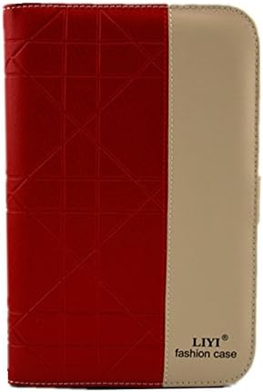 Funnymac Fashion PU Leather Folding Stand Flip Case Cover Skin Protector with Card Holder for Samsung Galaxy Note 8.0 N5100 Note 510 - Red