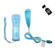 Blue Remote (Built-in MotionPlus) And Nunchuck Controller For Wii Plus AGPtek USB 2.0 All-in-one Card Reader