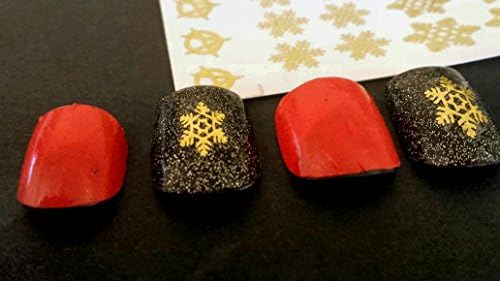 Gold Metallic Nail Art Decals Christmas Snowflakes By alterNAILtive G024