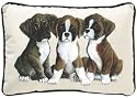 Fiddler's Elbow Boxer Puppies Leslie Anderson Designer Decorative Dog Pillow