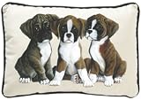 Fiddler's Elbow Boxer Puppies Leslie Anderson Designer Decorative Dog Pillow