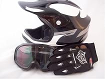 Youth Motocross ATV or Motorcycle Helmet Gloves and Goggles