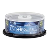 TDK DVD+R 8x Dual Layer 8.5GB 25 Discs