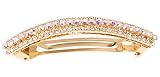 L. Erickson Volume Barrette with Crystal - Crystal/Crystal AB on Gold
