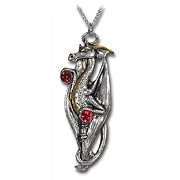 Ruby Draco Red Crystal Dragon Pendant Necklace