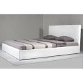 Designer Lederbett / Leder Tex Bett 180 x 200 weiss, Textilleder mit Holz-Rahmen inkl. Lattenrost - Design M�bel Betten 2011