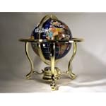 Unique Art 10-Inch by 6-Inch Blue Lapis Ocean Table Top Gemstone World Globe with Gold Tripod
