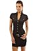 PattyBoutik Women's Faux Denim Detailed Mini Dress