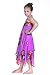 Girl Gypsy Uneven Button Hawaiian Luau Dress in Purple