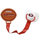 SAN FRANCISCO 49ERS Team Logo BABY PACIFIER and CLIP with Silicone Nipple