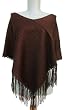 Handmade Lightweight Poncho for Petite Women - Hazelnut Brown (Crocheted Border) Handmade Lightweight Poncho for Petite Women - Hazelnut Brown (Crocheted Border)