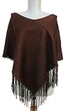 Handmade Lightweight Poncho for Petite Women - Hazelnut Brown (Crocheted Border)
